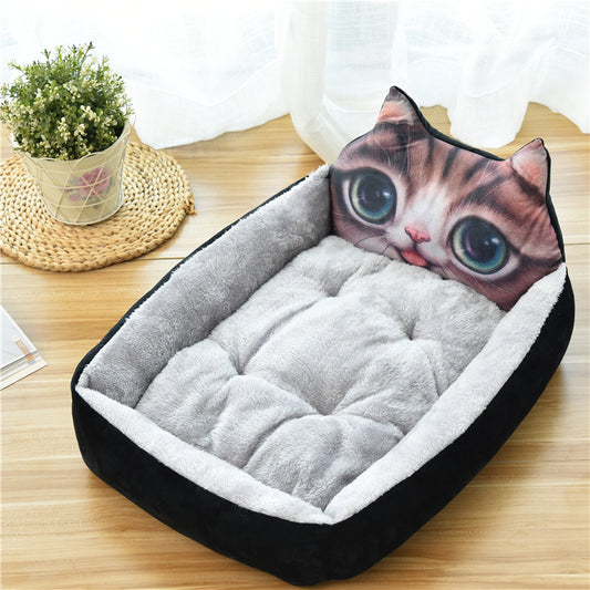 Soft Plush Pet Bed for Cats and Small Dogs – Warm Cozy Indoor Sleeping Nest
