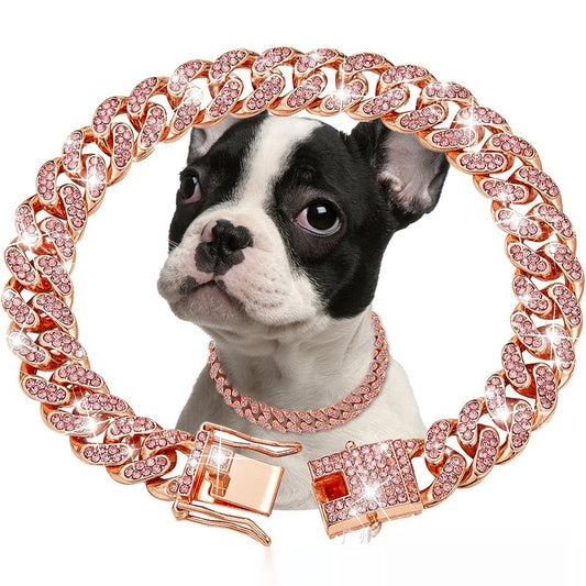 Diamond Cuban Link Pet Collar – Small, Medium & Large Dogs and Cats