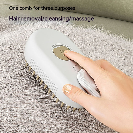 3-in-1 Steam Pet Grooming Brush – Gentle Hair Removal & Massage
