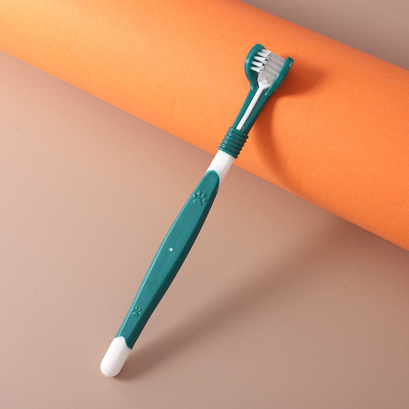 Three-Sided Pet Toothbrush for Daily Oral Care – Gentle Cleaning for Dogs & Cats
