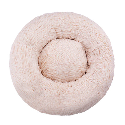 Ultra-Soft Plush Round Dog Bed – Cozy & Machine Washable