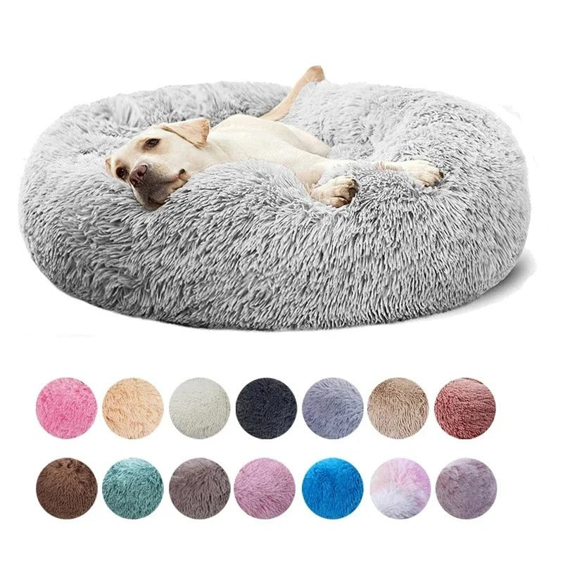 Ultra-Soft Plush Round Dog Bed – Cozy & Machine Washable
