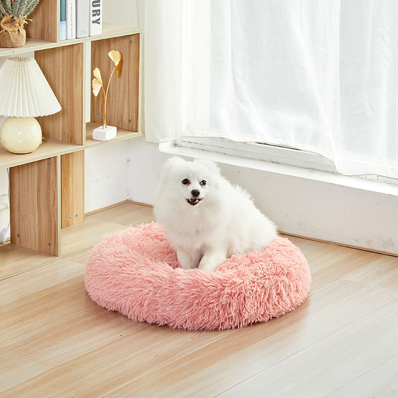 Ultra-Soft Plush Round Dog Bed – Cozy & Machine Washable
